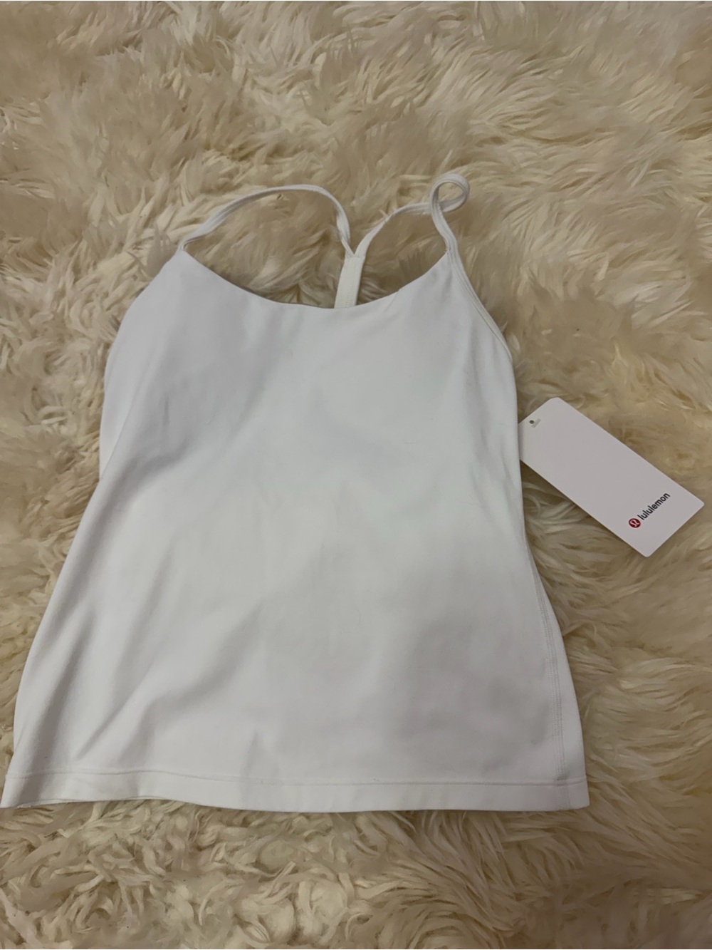 Lululemon white flow y tank white XS